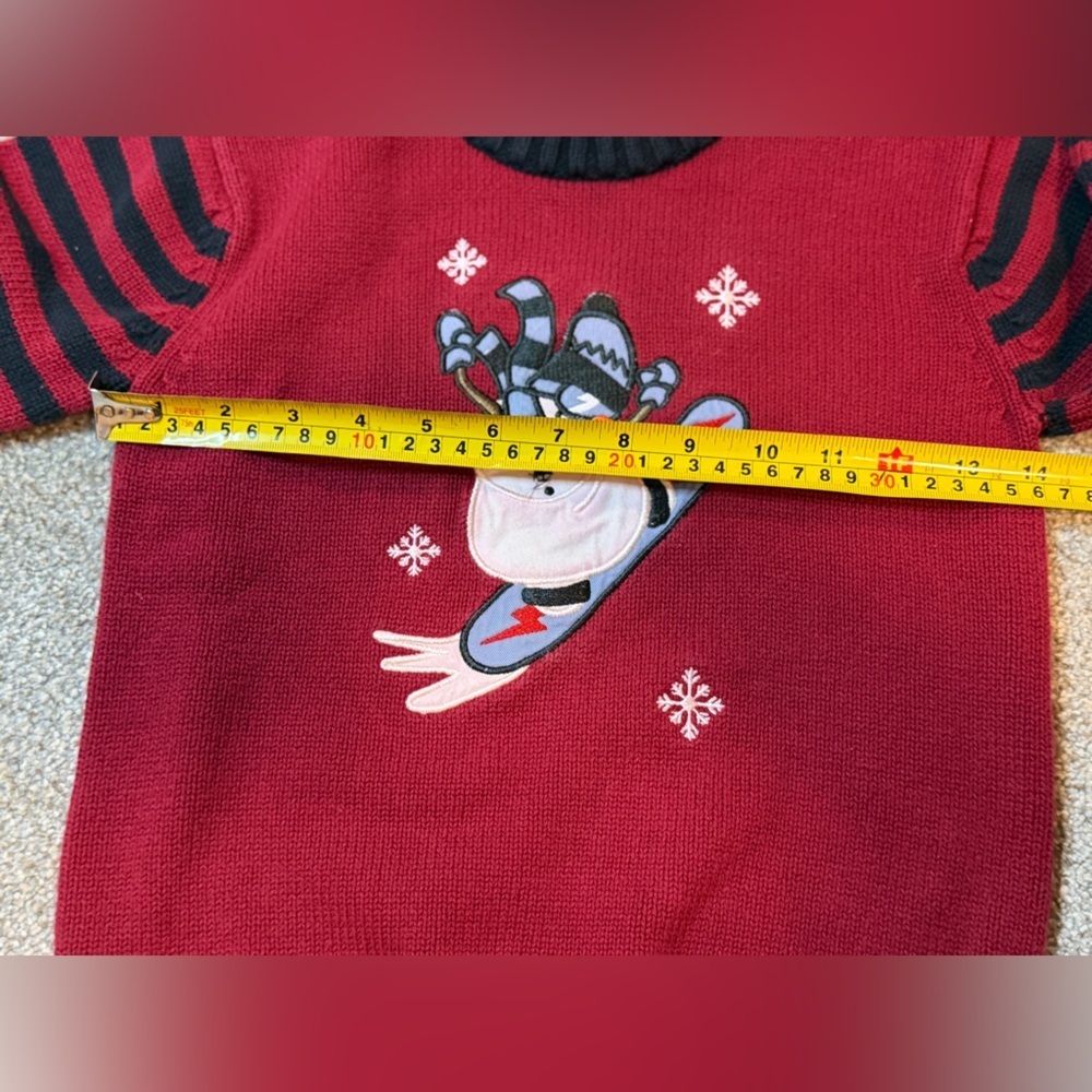 ❄️ Cherokee Kids Snowboarding Snowman Sweater – Size 6X – Winter Holiday Knit - Picture 5 of 5